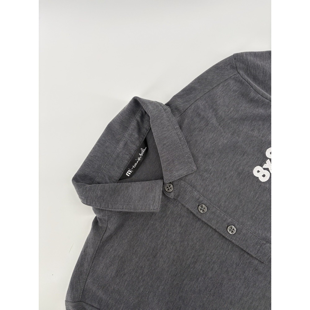 Travis Matthew Oceanside Black Heather Polo Short Sleeve Size Small Pima Cotton